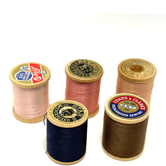 Vintage Thread On Wooden Spools Lot of 30 - Picture 6 of 9